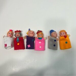 VINTAGE PUNCH & JUDY 1970’s finger puppets lot of 6